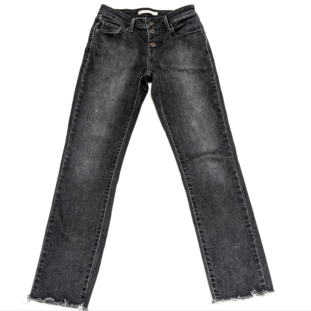 Levi's Jeans Classic Mid Rise Skinny Jeans Black Denim Size 2